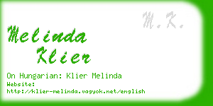 melinda klier business card